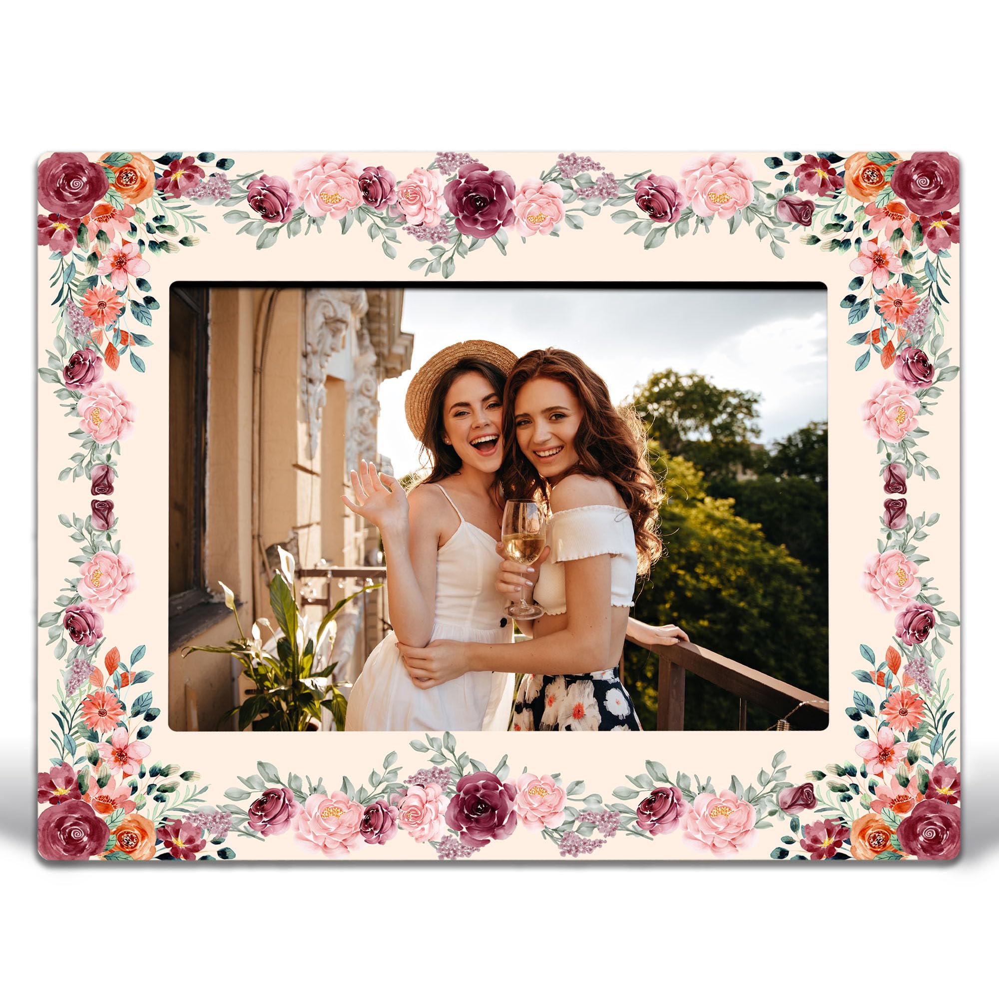 Amazon.com - Yijiaqin 5x7 Roses Picture Frame - Pink Floral